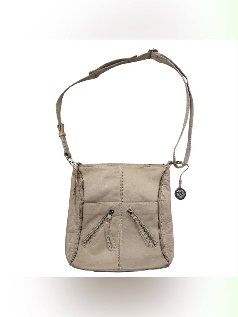 The Sak Beige Leather Crossbody Bag